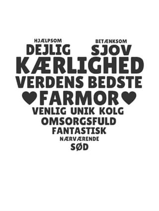 Farmor hjerte inkl. personlig hilsen